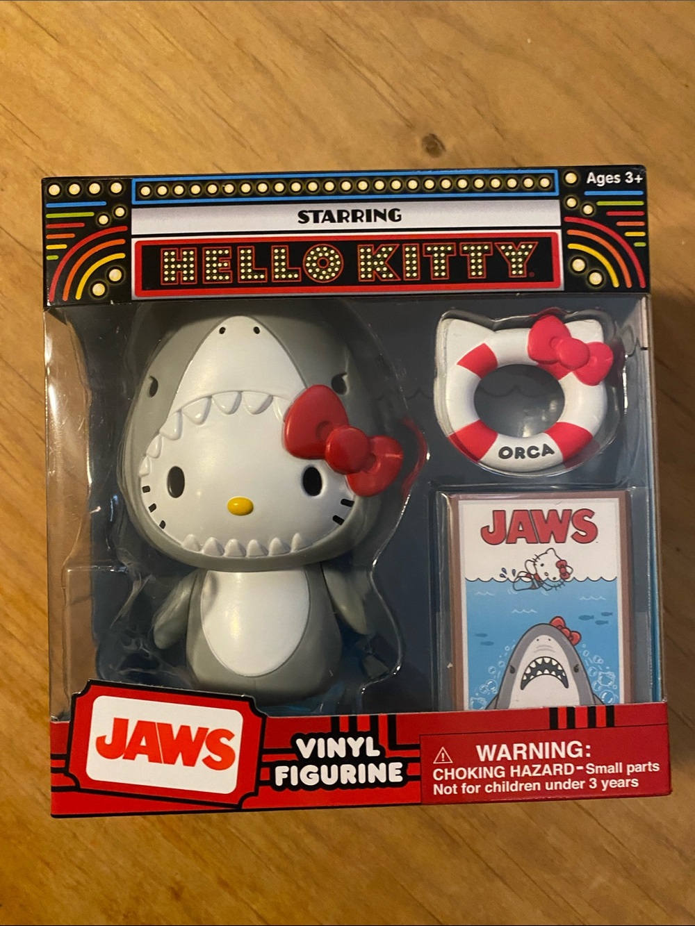 New,Hello Kitty Shark Crossover Vinyl - Gray, White & Red